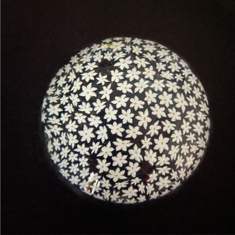 VINTAGE GLASS PAPERWEIGHT W/FLOATING DAISIES - Picture 8 of 12